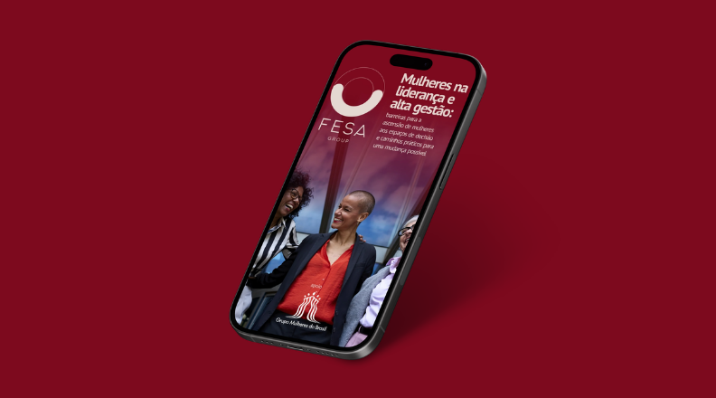 Capa do estudo "mulheres na liderança e alta gestão", realizado pela FESA Group em parceria com o Grupo Mulheres do Brasil